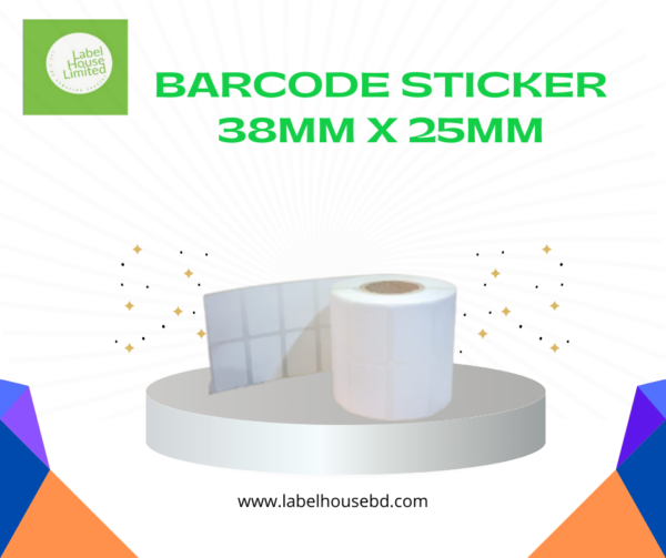 38mm X 25mm Barcode Sticker